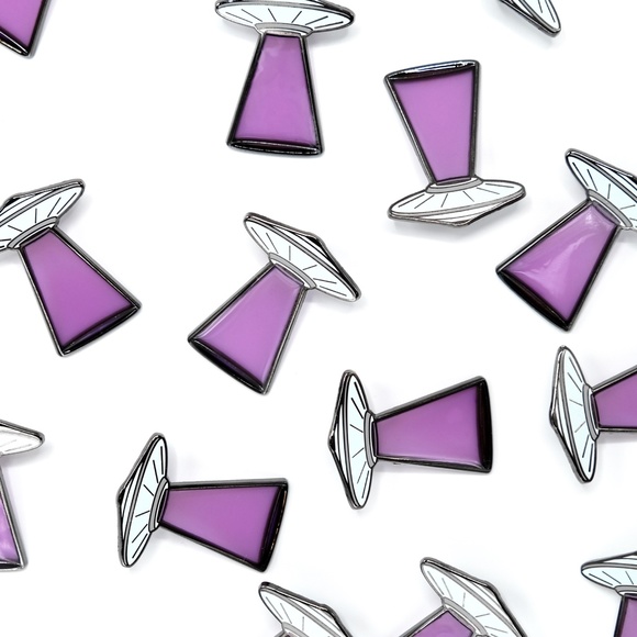 UFO Lapel Pin - Purple - Picture 4 of 4